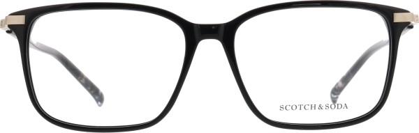 Moderne rechteckige Kunststoffbrille für Herren von der Marke Scotch&Soda in schwarz