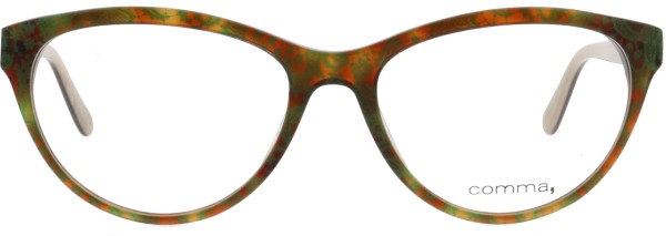 Auffällig trendige Cateye Brille von der Marke Comma für Damen und braun und grün