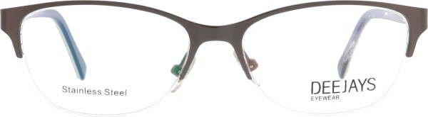 Klassische Halbrandbrille für Damen in der Farbe grau