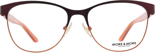 Hübsche Damenbrille von der Marke More & More aus Metall in der Farbe lila mit rot