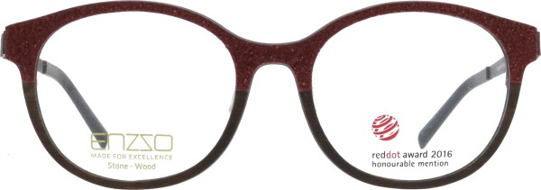 Stilvolle runde Brille von der Marke Enzzo in Stein und Holzoptik