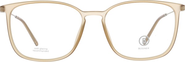 Stylische Brille für Damen und Herren in einer rechteckigen Form in der Farbe beige von Bogner