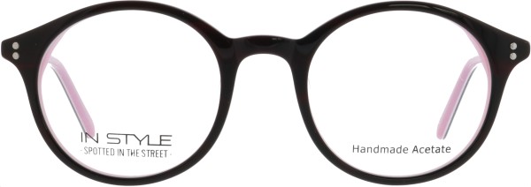Kleine runde Kunststoffbrille für Damen von der Marke Instyle in der Farbe lila