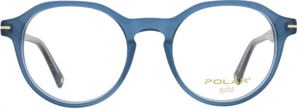 Auffällige Kunststoffbrille im Pantostil für Damen von der Marke Polar in der transparentem Blau