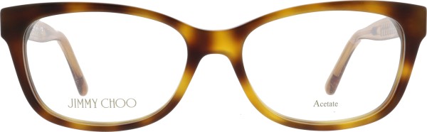 Wunderschöne Kunststoffbrille für Damen von der Marke Jimmy Choo in der Farbe braun