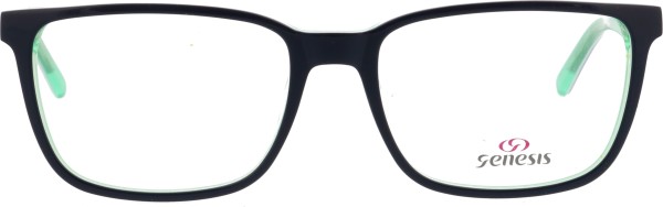 Klassische Kunststoffbrille für Damen von der Marke Genesis in blau und grün