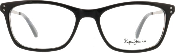 Trendige Kunststoffbrille in einer Schmetterlingsform für Damen in der Farbe schwarz von der Marke Pepe Jeans