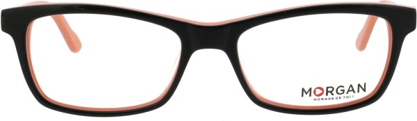 Auffällige Damenbrille von der Marke Morgan in den Farben schwarz und orange