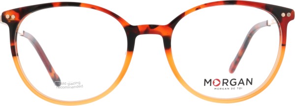 Auffällige klassische Damenbrille von der Marke Morgan in der Farbe rot mit orange