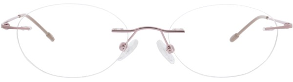 Schlichte und leichte randlose Brille für Damen in der Farbe rosé