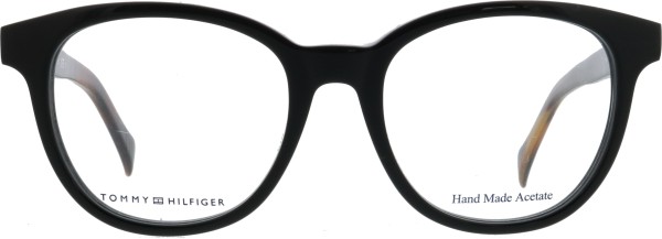 Coole klassische Kunststoffbrille für Damen von der Marke Tommy Hilfiger in der Farbe schwarz