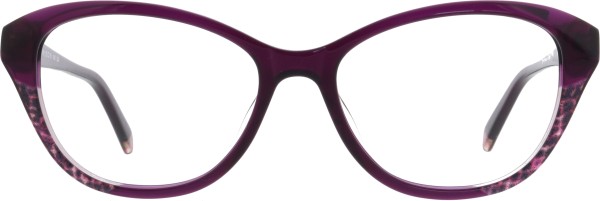 Kunststoffbrille für Damen in einer Schmetterlingsform von der Marke Miki Ninn in der Farbe lila