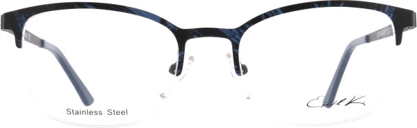 Klassische Halbrandbrille für Damen in der Farbe schwarz mit blau