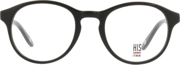 Schöne runde Kunststoffbrille für Damen von der Marke HIS in schwarz