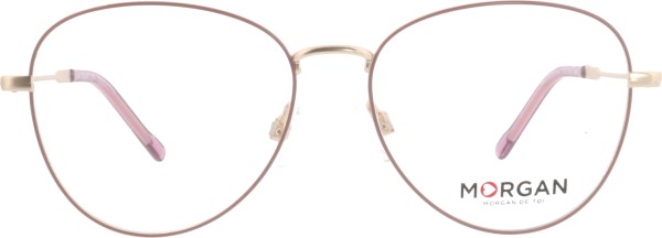Hippe moderne Damenbrille von der Marke Morgan in der Farbe rosé gold