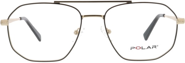 Schöne große Herrenbrille aus Metall von der Marke Polar in schwarz gold