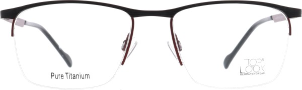 Hochwertige Halbrandbrille für Herren von der Marke Top Look in den Farben schwarz mit rot