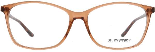 Wunderschöne Kunststoffbrille für Damen von der Marke Suri Frey in der Farbe braun orange