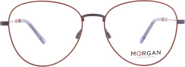 Hippe moderne Damenbrille von der Marke Morgan in der Farbe rot mit grau