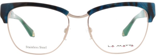 Superschöne Vintage Brille für Damen von der Marke La Matta in den Farben blau, gold und schwarz