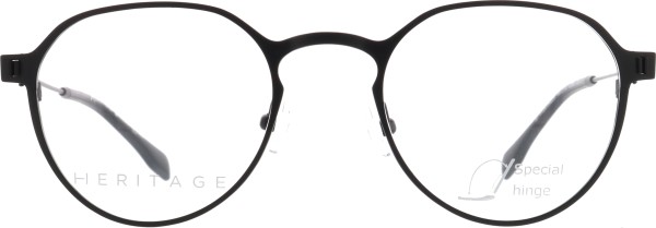 Leichte Titanbrille für Damen und Herren von der Marke Heritage in matt schwarz