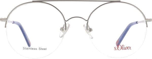 Schöne runde Halbrandbrille für Damen und Herren in der Farbe silber von der Marke s.Oliver