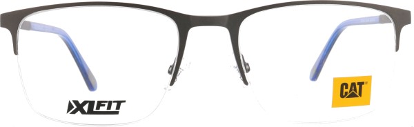 Hochwertige große Halbrandbrille für Herren von der Marke Caterpillar in der Farbe grau