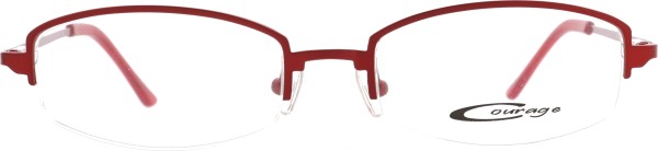 Hübsche kleine Halbrandbrille für Damen in der Farbe rot