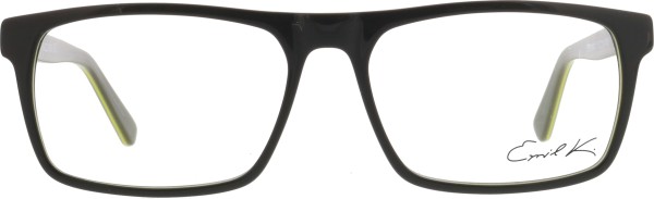 Flotte Kunststoffbrille für Damen und Herren in der Farbe grau mit gelb