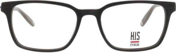 hübsche HIS Unisex Kunststoffbrille in brauner Holzoptik in einer rechteckigen Form 410