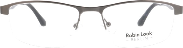 Moderne Halbrandbrille aus der aktuellen Robin Look Kollektion für Herren in der Farbe grau