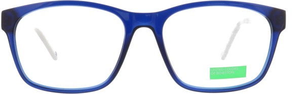 Sportlich, feminine Damenbrille von der Marke Benetton in der Farbe blau