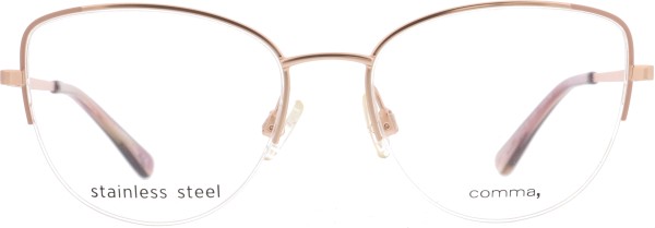 Wunderschöne weibliche Halbrandbrille aus Metall von der Marke comma,