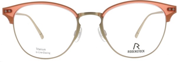Moderne Brille für Damen aus Titan von der Marke Rodenstock in den Farben gold und rosé