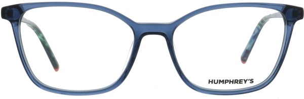 Top modische Kunststoffbrille für Damen in einem transparenten Blau von der Marke Humphreys