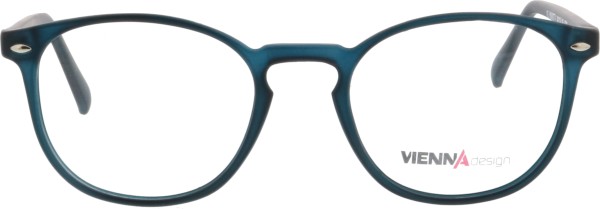 Schöne runde Kunststoffbrille von Vienna für Damen und Herren in einem tiefen petrol blau