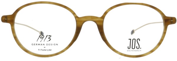 Retrobrille in einer ovalen Form für Damen und Herren in der Farbe braun mit gold