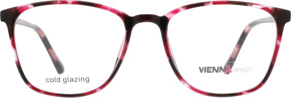 Hochwertige, ansprechende Brille für Damen aus Kunststoff in den Farben schwarz mit rot