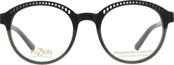 Moderne auffällige Kunststoffbrille aus Acetat von der Marke Fuzion in schwarz für Damen