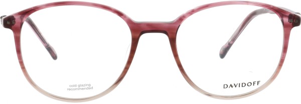 Wunderschöne runde Kunststoffbrille von der Marke Davidoff in einem Rosaton für Damen