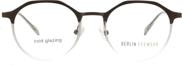 schicke runde Pantobrille für Damen von Berlin Eyewear in braun transparent 181