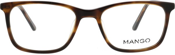 Schöne rechteckige Kunststoffbrille von der Marke Mango in einem havanna-braun-Ton