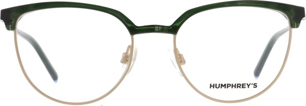 Hübsche Damenbrille im Retro Stil von der Marke Humphreys in der Farbe grün gold