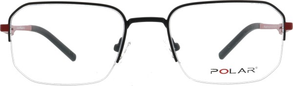 Sportliche Halbrandbrille für Herren von der Marke Polar in den Farben schwarz und rot