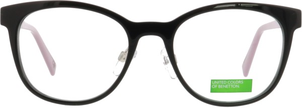 Besondere Kunststoffbrille für Damen von der Marke United Colors of Benetton in der Farbe schwarz rosa