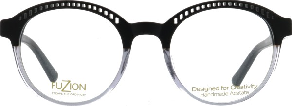 Moderne auffällige Kunststoffbrille aus Acetat von der Marke Fuzion in schwarz für Damen