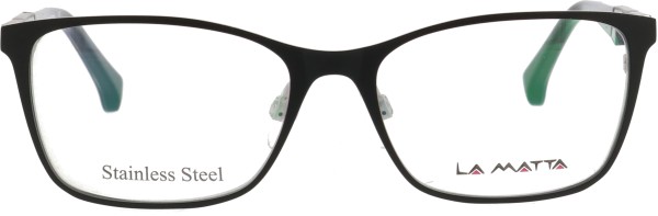 Außergewöhnliche Damenbrille von La Matta in der Farbe schwarz mit ausgefallenen Bügeln