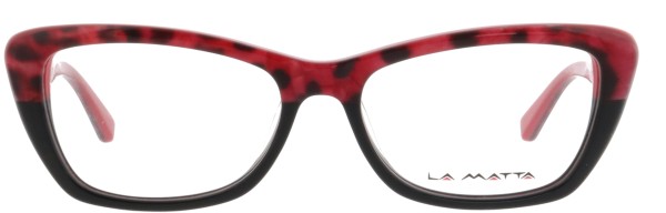 Extravagante Damenbrille im 50iger Stil von der Marke La Matta in den Farben rot und schwarz