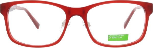 Modische Kunststoffbrille von der Marke Benetton für Damen und Herren in der Farbe rot
