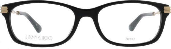 Wunderschöne Kunststoffbrille für Damen von der Marke Jimmy Choo in der Farbe schwarz